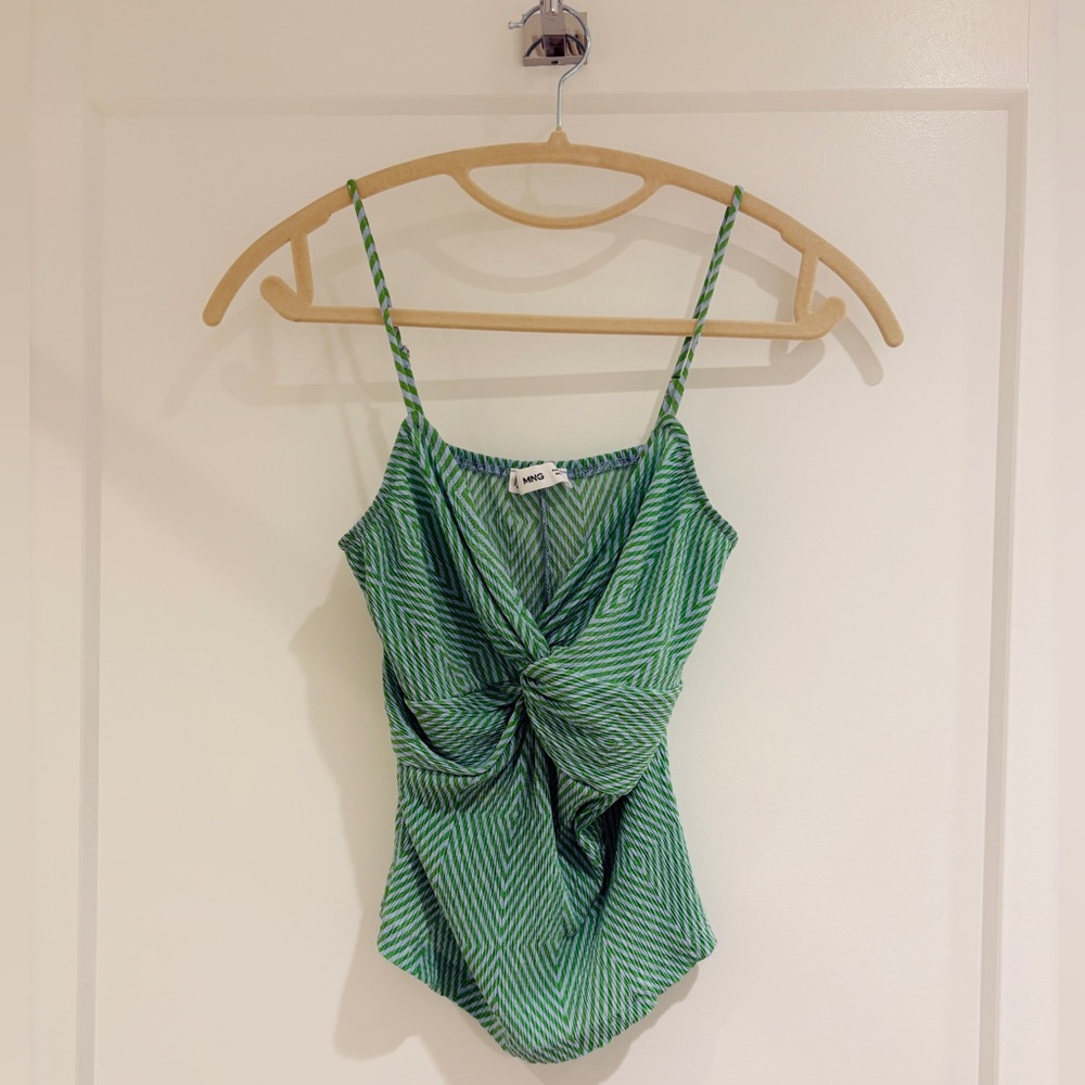 Mango | Striped Ruched Textured Top w adju. Straps